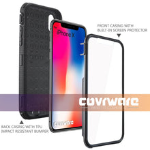 Load image into Gallery viewer, Apple iPhone X / iPhone 10 [IRON TANK Series] Brushed Metal Texture Designed Holster Case with Built-in Screen Protector - COVRWARE