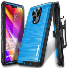 Load image into Gallery viewer, LG G7 ThinQ [IRON TANK Series] Brushed Metal Texture Holster Case with Built-in Screen Protector [Kickstand][Belt-Clip] - COVRWARE
