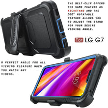 Load image into Gallery viewer, LG G7 ThinQ [IRON TANK Series] Brushed Metal Texture Holster Case with Built-in Screen Protector [Kickstand][Belt-Clip] - COVRWARE
