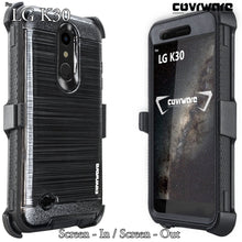 Load image into Gallery viewer, LG K30 / LG Premier Pro LTE/LG Harmony 2 case, COVRWARE [ Iron Tank Series ] with Built-in [Screen Protector] Full-Body Armor Cover Brush Metal Texture Design [Belt Swivel Clip][Kickstand] - COVRWARE

