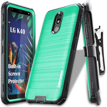 Load image into Gallery viewer, LG K40 / LG K12 Plus / LG X4 2019 / LMX420 Case, [IRON TANK Series] Brushed Metal Texture Holster Case with Built-in Screen Protector [Kickstand][Belt-Clip] - COVRWARE
