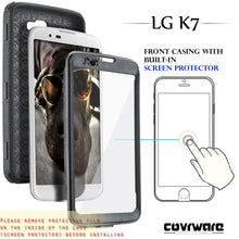 Load image into Gallery viewer, LG K7 / Tribute 5 / Escape 3 / Treasure / Phoenix 2, [IRON TANK] Brushed Metal Texture Designed Holster Case With Built-In Screen Protector - COVRWARE