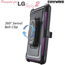 Load image into Gallery viewer, LG Stylo 2 /LG Stylo 2 Plus /LG Stylo 2 V [IRON TANK Series] Brushed Metal Texture Holster Case with Built-in Screen Protector - COVRWARE