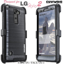 Load image into Gallery viewer, LG Stylo 2 /LG Stylo 2 Plus /LG Stylo 2 V [IRON TANK Series] Brushed Metal Texture Holster Case with Built-in Screen Protector - COVRWARE
