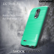 Load image into Gallery viewer, LG Stylo 3 / LG Stylo 3 PLUS [IRON TANK Series] Brushed Metal Texture Holster Case with Built-in Screen Protector [Kickstand][Belt-Clip] - COVRWARE

