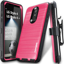 Load image into Gallery viewer, LG Stylo 4 / Stylo 4 + [IRON TANK Series] Brushed Metal Texture Holster Case with Built-in Screen Protector [Kickstand][Belt-Clip] - COVRWARE
