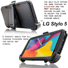 Load image into Gallery viewer, LG Stylo 5 / LG Stylo 5X / Stylo 5+ / Plus Case, COVRWARE [Tri Series] with Built-in [Screen Protector] Heavy Duty Full-Body Triple Layers Protective Armor Holster Cover [Swivel Belt-Clip][Kickstand] - COVRWARE

