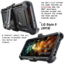 Load image into Gallery viewer, LG Stylo 5 / LG Stylo 5X / Stylo 5+ / Stylo 5 Plus [IRON TANK Series] Brushed Metal Texture Holster Case with Built-in Screen Protector [Kickstand][Belt-Clip] - COVRWARE
