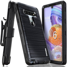 Load image into Gallery viewer, LG Stylo 6 [IRON TANK Series] Brushed Metal Texture Holster Case with Built-in Screen Protector [Kickstand][Belt-Clip] - COVRWARE
