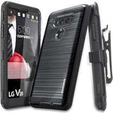 Load image into Gallery viewer, LG V20 [IRON TANK Series] Brushed Metal Texture Holster Case with Built-in Screen Protector [Kickstand] - COVRWARE