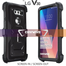Load image into Gallery viewer, LG V30 / V30s / V30 Plus / V35 / 2017 Released [ Aegis Series ] Full-Body Armor Rugged Holster Case with Built-in Screen Protector [Kickstand][Belt-Clip] - COVRWARE