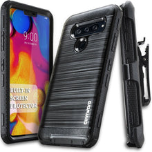 Load image into Gallery viewer, LG V40 ThinQ Case, COVRWARE [Iron Tank] Built-in [Screen Protector] Heavy Duty Full-Body Rugged Holster Armor Case [Brushed Metal Texture Design][Belt Swivel Clip][Kickstand] - COVRWARE