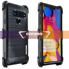 Load image into Gallery viewer, LG V40 ThinQ Case, COVRWARE [Iron Tank] Built-in [Screen Protector] Heavy Duty Full-Body Rugged Holster Armor Case [Brushed Metal Texture Design][Belt Swivel Clip][Kickstand] - COVRWARE