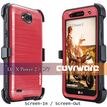 Load image into Gallery viewer, LG X Power 2 / LG X Charge / LG Fiesta 2 / LG Fiesta LTE / K10 Power [IRON TANK Series] Brushed Metal Texture Designed Holster Case with Built-in Screen Protector [Kickstand] - COVRWARE
