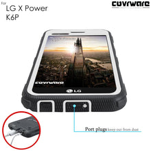 Load image into Gallery viewer, LG X Power / K6P Case, [IRON TANK Series] Brushed Metal Texture Designed Holster Case with Built-in Screen Protector [Kickstand][Belt-Clip] - COVRWARE
