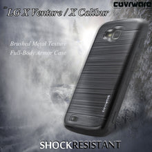 Load image into Gallery viewer, LG X Venture / LG X Calibur / LG V9 [IRON TANK Series] Brushed Metal Texture Designed Holster Case with Built-in Screen Protector [Kickstand] - COVRWARE
