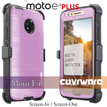 Load image into Gallery viewer, Moto E4 PLUS / Moto E PLUS (4th Gen / 2017) [IRON TANK Series] Brushed Metal Texture Designed Holster Case with Built-in Screen Protector - COVRWARE
