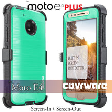 Load image into Gallery viewer, Moto E4 PLUS / Moto E PLUS (4th Gen / 2017) [IRON TANK Series] Brushed Metal Texture Designed Holster Case with Built-in Screen Protector - COVRWARE
