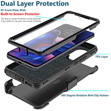 Load image into Gallery viewer, Moto Edge 2022, Full-Body Rugged Dual-Layer Shockproof Protective Cover with Kickstand and Built-in-Screen Protector, Belt-Clip Holster - COVRWARE