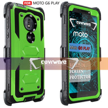 Load image into Gallery viewer, Moto G6 PLAY / Moto G6 Forge / Moto E5 (XT1920DL) [ Aegis Series ] Full-Body Armor Rugged Holster Case with Built-in Screen Protector [Kickstand][Belt-Clip] - COVRWARE
