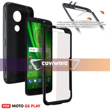 Load image into Gallery viewer, Moto G6 Play / Moto G6 Forge / Moto E5 (XT1920DL) Case, COVRWARE [Iron Tank] Built-in [Screen Protector] Heavy Duty Full-Body Rugged Holster Armor Case [Brushed Metal Texture Design][Belt Swivel Clip][Kickstand] - COVRWARE