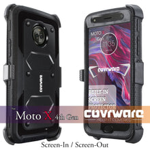 Load image into Gallery viewer, Moto X (4th Gen) [ Aegis Series ] Full-Body Armor Rugged Holster Case with Built-in Screen Protector [Kickstand][Belt-Clip] - COVRWARE
