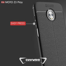 Load image into Gallery viewer, Moto Z3 PLAY / Z3 Case, COVRWARE [ L Series ] Case with [Full Coverage 3D Tempered Glass Screen Protector] TPU Leather Texture Design [Light Weight] Slim Cover - COVRWARE
