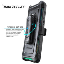 Load image into Gallery viewer, Moto Z4 / Z4 PLAY [IRON TANK Series] Brushed Metal Texture Holster Case with Built-in Screen Protector [Kickstand][Belt-Clip] - COVRWARE