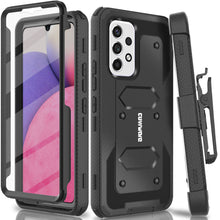 Load image into Gallery viewer, Samsung Galaxy A33 5G, Covrware Aegis Series Case Full-Body Rugged Dual-Layer Shockproof Protective Swivel Belt-Clip Holster Cover with Built-in Screen Protector, Kickstand, Black - COVRWARE
