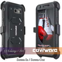 Load image into Gallery viewer, Samsung Galaxy J3 Emerge / J3 Prime / Eclipse / Mission / Express Prime 2 / Luna Pro / Amp Prime 2 / Sol 2 / J3 2017 [ Aegis Series ] Full-Body Armor Rugged Holster Case w/ Built-in Screen Protector [Kickstand][Belt-Clip] - COVRWARE