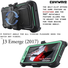Load image into Gallery viewer, Samsung Galaxy J3 Emerge / J3 Prime / J3 Eclipse / J3 Mission / Express Prime 2 / Luna Pro / Amp Prime 2 / Sol 2 [IRON TANK Series] Brushed Metal Texture Designed Holster Case with Built-in Screen Protector - COVRWARE