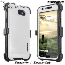 Load image into Gallery viewer, Samsung Galaxy J7 Prime/ J7 Sky Pro / J7 Perx/ J7 V / J7 2017 [IRON TANK Series] Brushed Metal Texture Designed Holster Case with Built-in Screen Protector - COVRWARE
