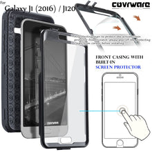 Load image into Gallery viewer, Samsung Galaxy Luna / J1 (2016) J120 / Amp 2 / Express 3 [IRON TANK Series] Brushed Metal Texture Holster Case with Built-in Screen Protector - COVRWARE