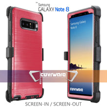 Load image into Gallery viewer, Samsung Galaxy Note 8 [IRON TANK Series] Brushed Metal Texture Designed Holster Case [Kickstand][Belt-Clip] - COVRWARE