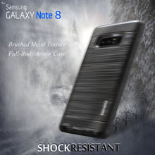 Load image into Gallery viewer, Samsung Galaxy Note 8 [IRON TANK Series] Brushed Metal Texture Designed Holster Case [Kickstand][Belt-Clip] - COVRWARE