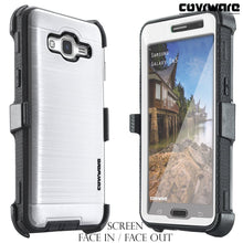 Load image into Gallery viewer, Samsung Galaxy On5 (G550) [IRON TANK Series] Brushed Metal Texture Designed Holster Case with Built-in Screen Protector - COVRWARE