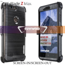 Load image into Gallery viewer, ZTE Blade Z Max (Z982) / ZTE Zmax Pro 2 [IRON TANK Series] Brushed Metal Texture Designed Holster Case with Built-in Screen Protector - COVRWARE
