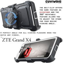 Load image into Gallery viewer, ZTE Grand X4 / Blade Spark [IRON TANK Series] Brushed Metal Texture Designed Holster Case with Built-in Screen Protector - COVRWARE
