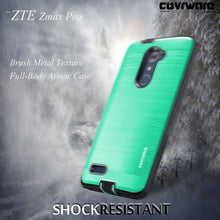 Load image into Gallery viewer, ZTE Zmax Pro (Z981) [IRON TANK Series] Brushed Metal Texture Holster Case with Built-in Screen Protector [Kickstand] - COVRWARE